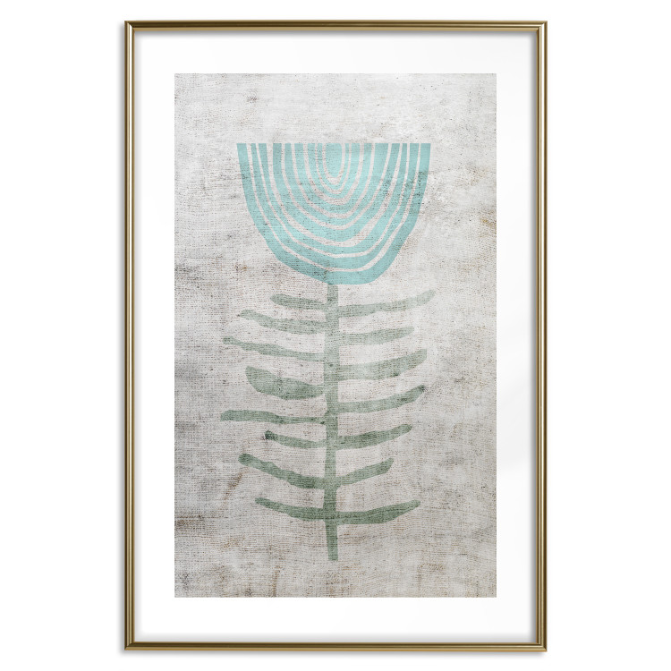 Wall Poster Blue Lily - abstract blue flower on fabric texture 127392 additionalImage 16