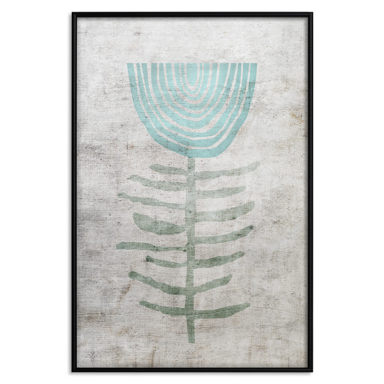 Wall Poster Blue Lily - abstract blue flower on fabric texture 127392 additionalImage 16