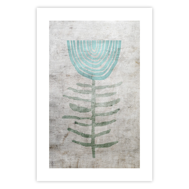 Wall Poster Blue Lily - abstract blue flower on fabric texture 127392 additionalImage 25
