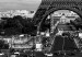 Canvas Print Black and White Eiffel Tower (1-part) wide - architecture of Paris 128392 additionalThumb 4