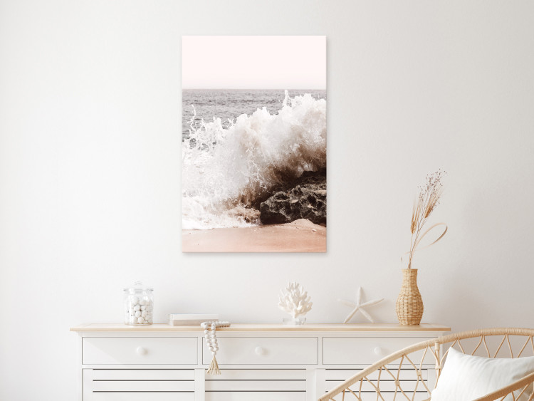Canvas Art Print Torn Element (1-part) vertical - landscape of a broken sea wave 129492 additionalImage 3