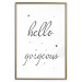 Wall Poster Hello Gorgeous - black English text with stars on white background 129592 additionalThumb 14