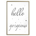 Wall Poster Hello Gorgeous - black English text with stars on white background 129592 additionalThumb 17