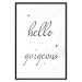 Wall Poster Hello Gorgeous - black English text with stars on white background 129592 additionalThumb 15