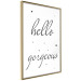 Wall Poster Hello Gorgeous - black English text with stars on white background 129592 additionalThumb 12