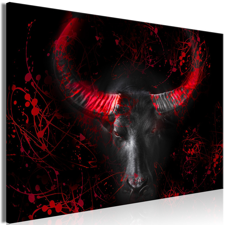 Canvas Angry Bull (1-piece) Wide - first variant - abstraction 130492 additionalImage 2