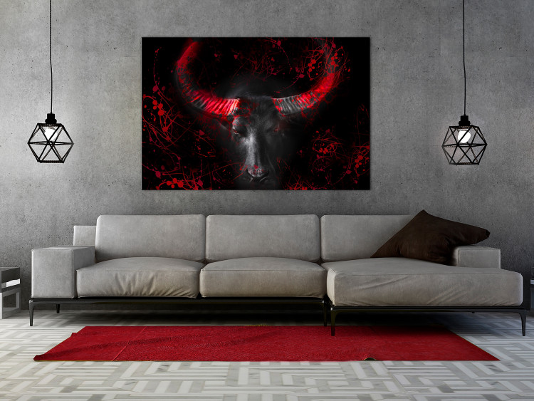 Canvas Angry Bull (1-piece) Wide - first variant - abstraction 130492 additionalImage 3