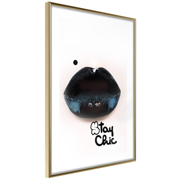 Poster Stay Chic - shiny lips and English text on a white background 130792 additionalImage 9