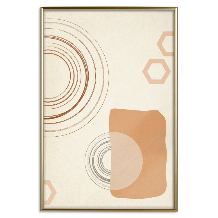 Wall Poster Sand Castles - abstract composition of circles and figures on a beige background 131792 additionalImage 21