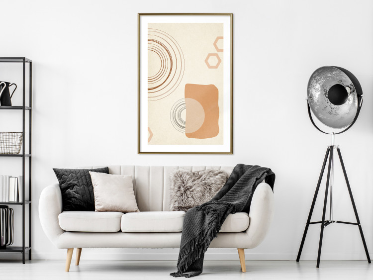 Wall Poster Sand Castles - abstract composition of circles and figures on a beige background 131792 additionalImage 13