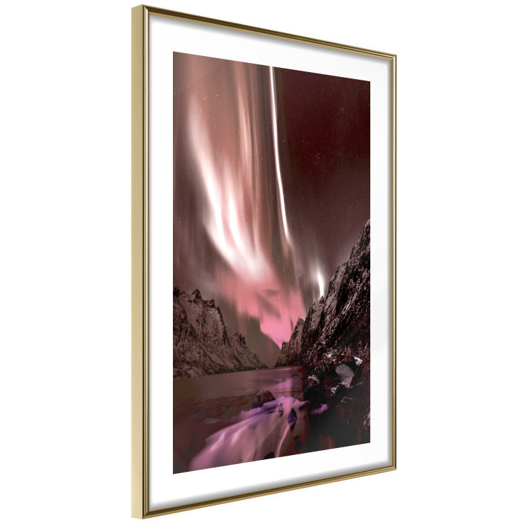 Wall Poster Senna Land - night landscape of pink aurora surrounded by mountains 132092 additionalImage 7