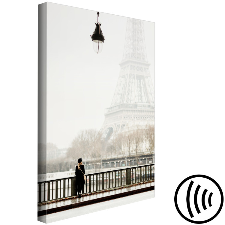 Canvas Art Print View of Paris - photo with woman on bridge and Eiffel Tower in offset 132292 additionalImage 6