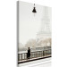 Canvas Art Print View of Paris - photo with woman on bridge and Eiffel Tower in offset 132292 additionalThumb 2
