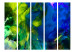 Folding Screen Colorful Flames (5-piece) - abstraction with a touch of blue 132692 additionalThumb 3