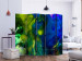 Folding Screen Colorful Flames (5-piece) - abstraction with a touch of blue 132692 additionalThumb 2