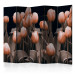 Folding Screen Ladies among the Flowers II (5-piece) - bouquet of pink tulips 132892