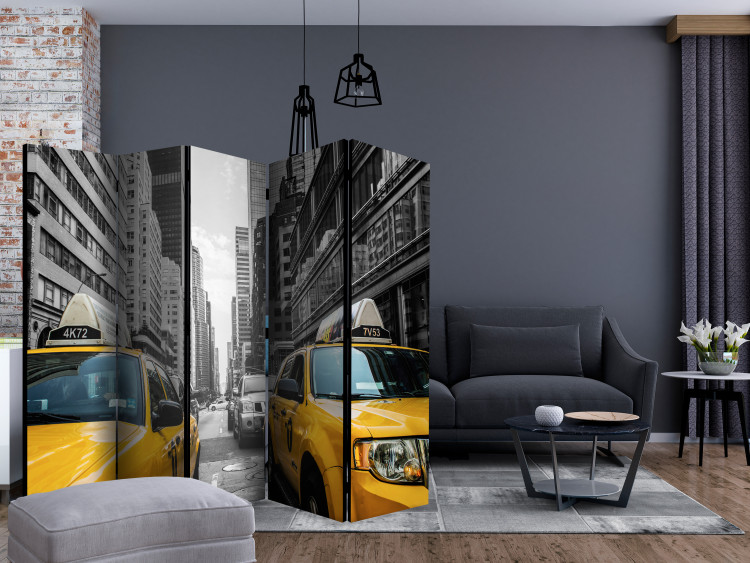 Room Separator New York Taxi II (5-piece) - yellow cars against architecture 132992 additionalImage 4