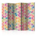 Room Divider Screen Letters and Triangles II (5-piece) - colorful geometric figures 133192