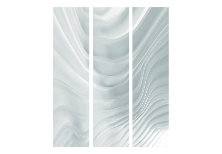 Room Divider Screen Undulating White - abstract space with light blue waves 133692 additionalImage 3
