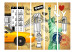 Room Separator One Way - New York II - yellow car and signs on a creative pattern 133792 additionalThumb 3