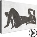 Canvas Print Lying woman - black and white graphic in scandi boho style 134192 additionalThumb 6