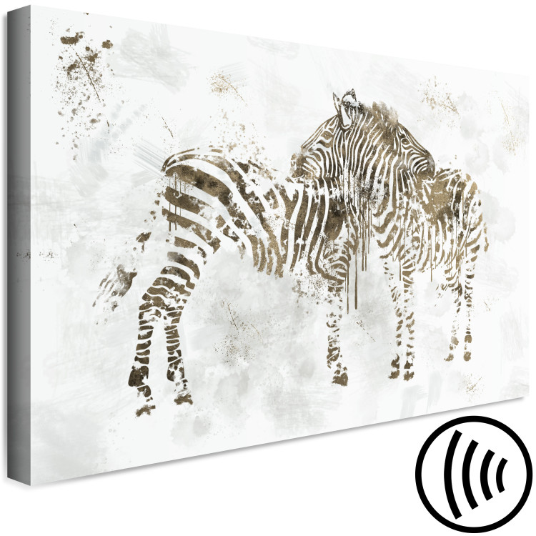 Canvas In Love Zebras (1-piece) Wide - animals on a smoky background 134392 additionalImage 6
