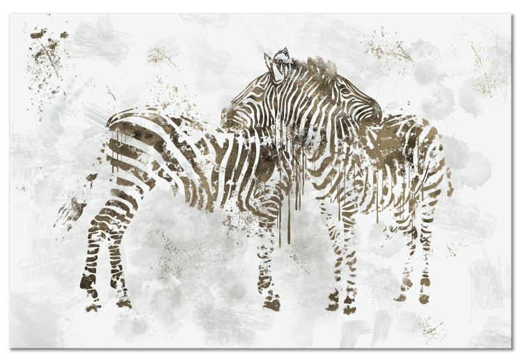 Canvas In Love Zebras (1-piece) Wide - animals on a smoky background 134392