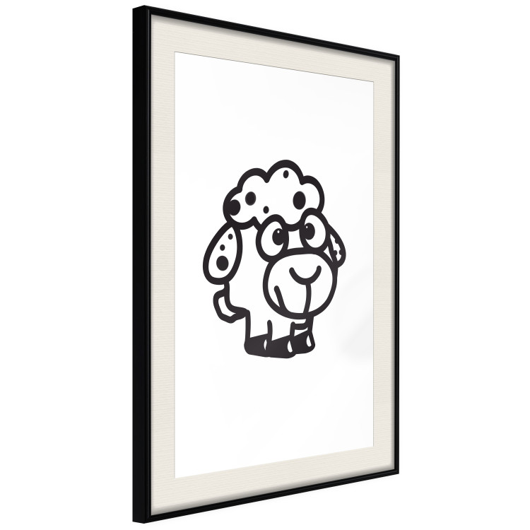Wall Poster Little Sheep - small and black cute animal on a solid white background 135192 additionalImage 17