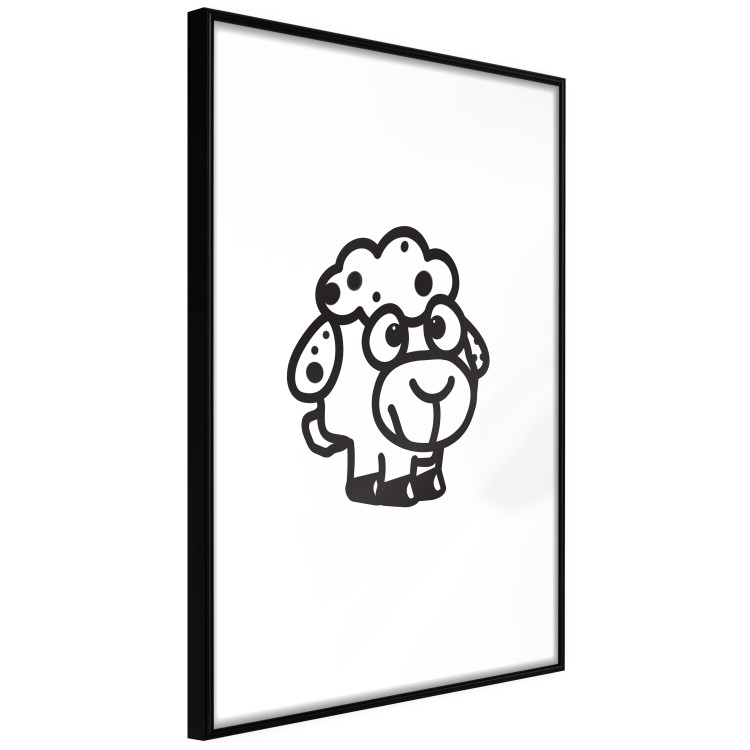 Wall Poster Little Sheep - small and black cute animal on a solid white background 135192 additionalImage 13