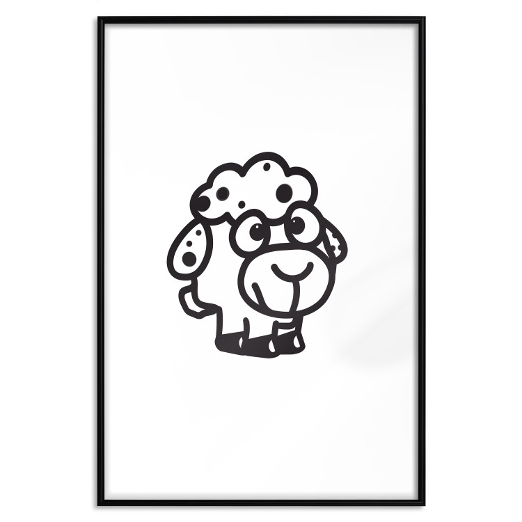 Wall Poster Little Sheep - small and black cute animal on a solid white background 135192 additionalImage 20