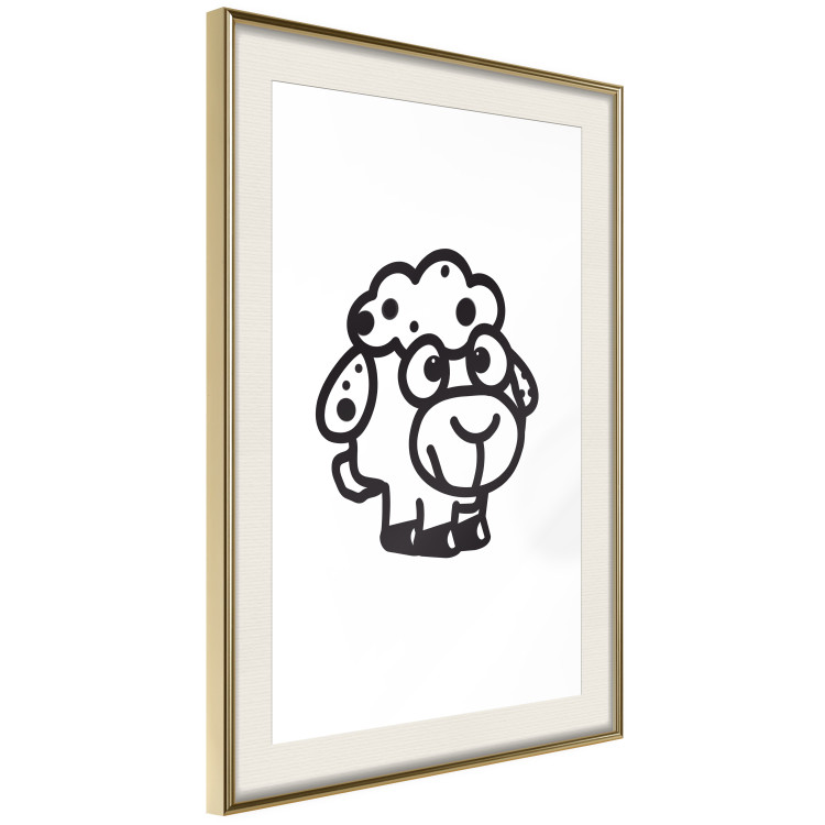 Wall Poster Little Sheep - small and black cute animal on a solid white background 135192 additionalImage 14