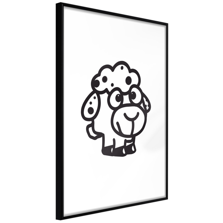 Wall Poster Little Sheep - small and black cute animal on a solid white background 135192 additionalImage 20