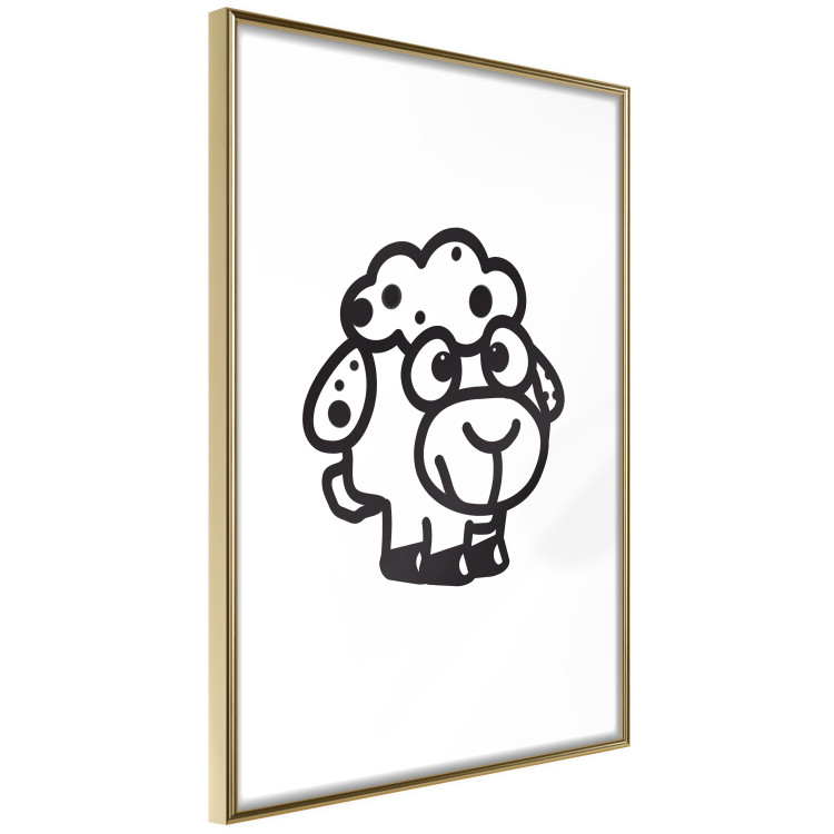 Wall Poster Little Sheep - small and black cute animal on a solid white background 135192 additionalImage 14