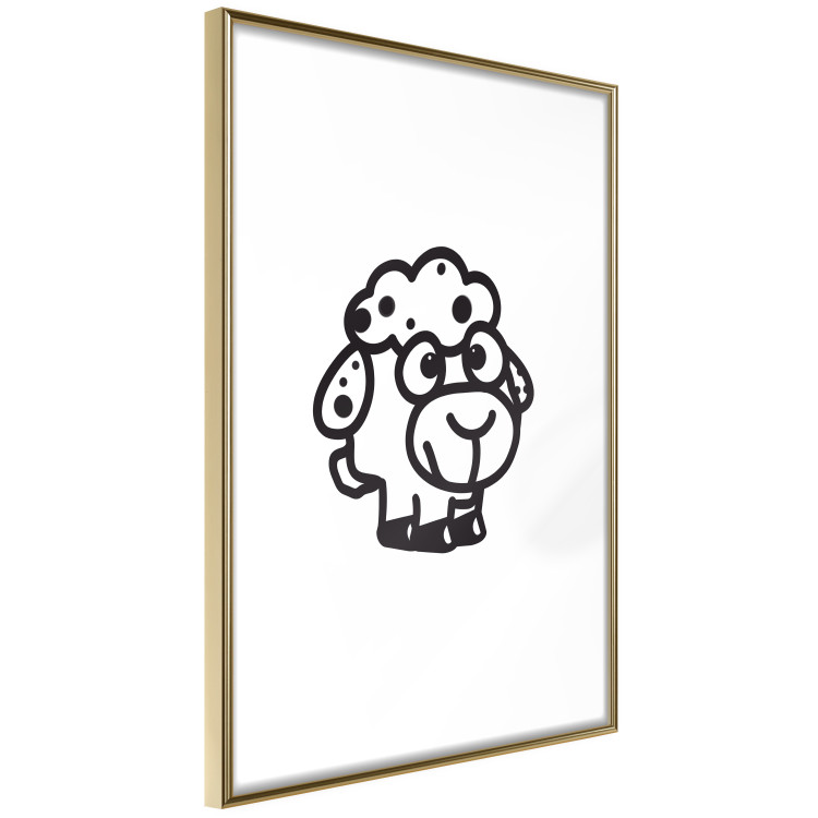 Wall Poster Little Sheep - small and black cute animal on a solid white background 135192 additionalImage 16