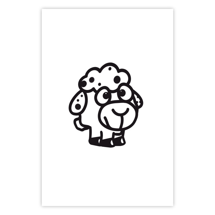 Wall Poster Little Sheep - small and black cute animal on a solid white background 135192 additionalImage 4