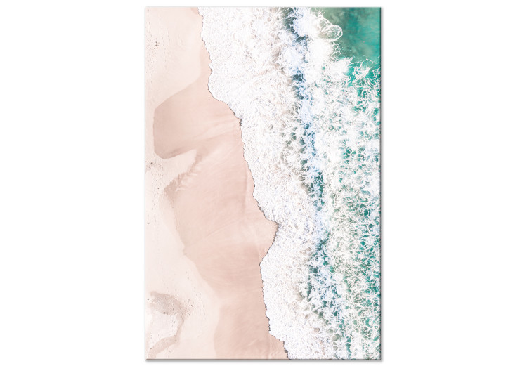 Canvas Art Print Turquoise Waves - Sea Coast from Aerial view with Waves 135292
