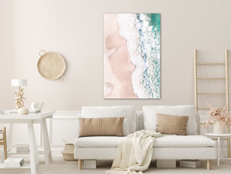 Canvas Art Print Turquoise Waves - Sea Coast from Aerial view with Waves 135292 additionalImage 3
