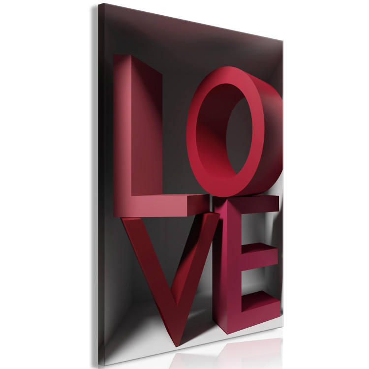 Canvas Love in Reds (1-piece) Vertical - English 3D text 135392 additionalImage 2