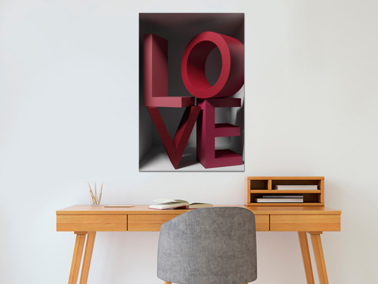 Canvas Love in Reds (1-piece) Vertical - English 3D text 135392 additionalImage 3