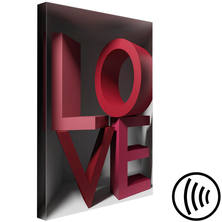 Canvas Love in Reds (1-piece) Vertical - English 3D text 135392 additionalImage 6