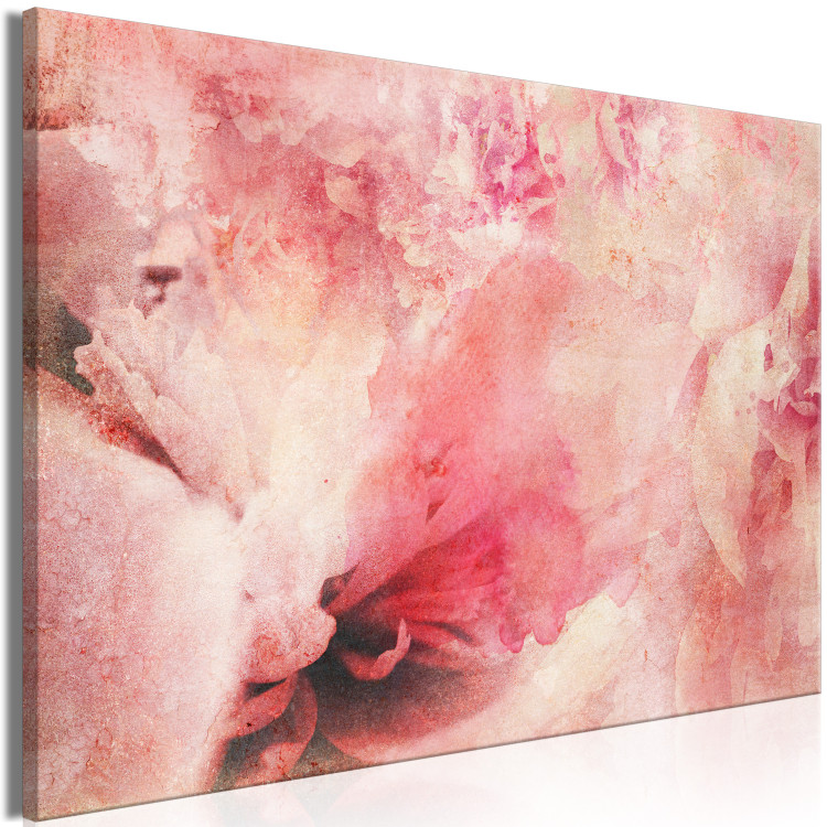 Canvas Art Print Pink Dawn - Abstraction with blurry roses and fragments of flowers 135492 additionalImage 2