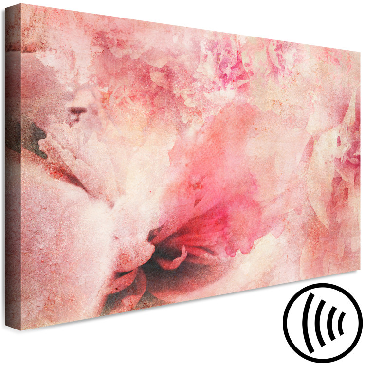 Canvas Art Print Pink Dawn - Abstraction with blurry roses and fragments of flowers 135492 additionalImage 6