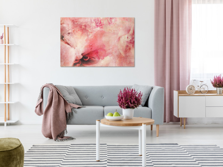 Canvas Art Print Pink Dawn - Abstraction with blurry roses and fragments of flowers 135492 additionalImage 3