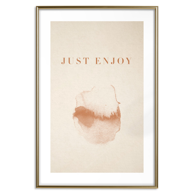 Poster Just Enjoy - English texts and watercolor pattern on a beige background 135592 additionalImage 20