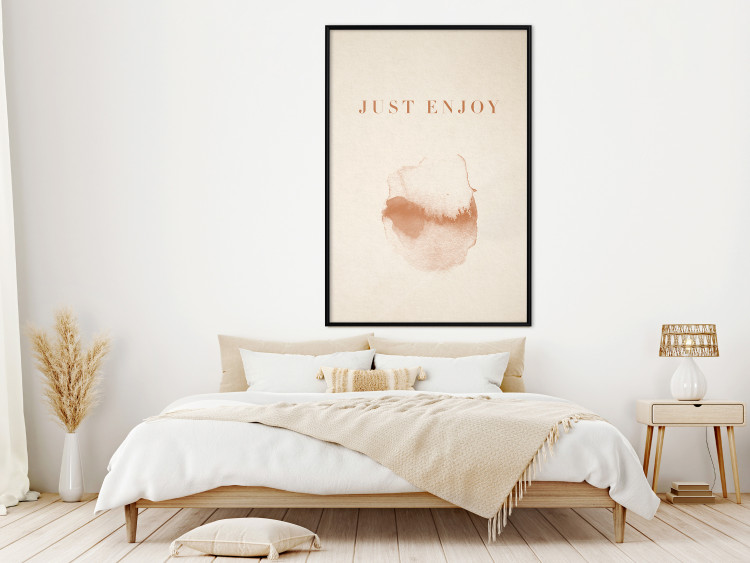 Poster Just Enjoy - English texts and watercolor pattern on a beige background 135592 additionalImage 10