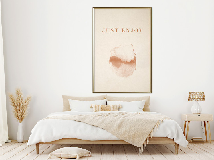 Poster Just Enjoy - English texts and watercolor pattern on a beige background 135592 additionalImage 9