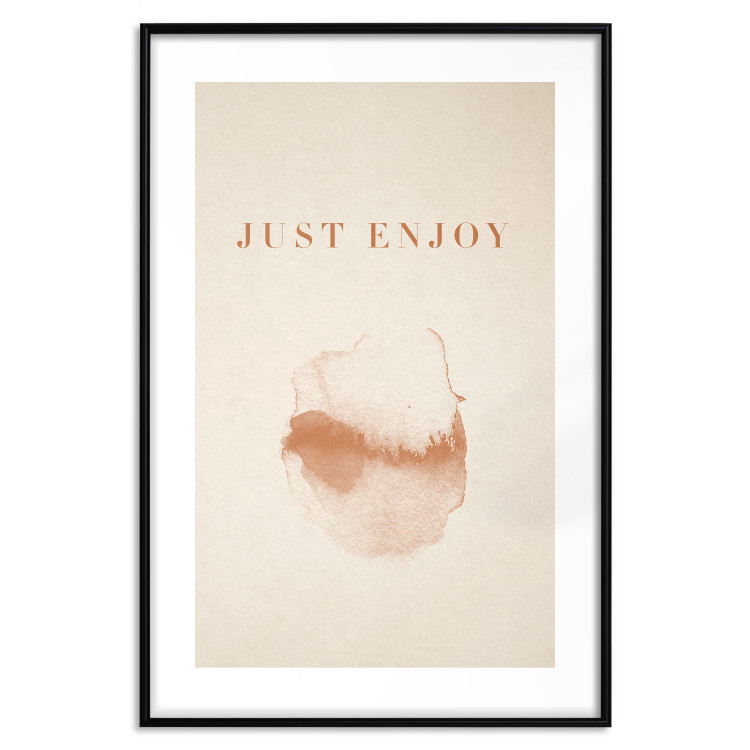 Poster Just Enjoy - English texts and watercolor pattern on a beige background 135592 additionalImage 2