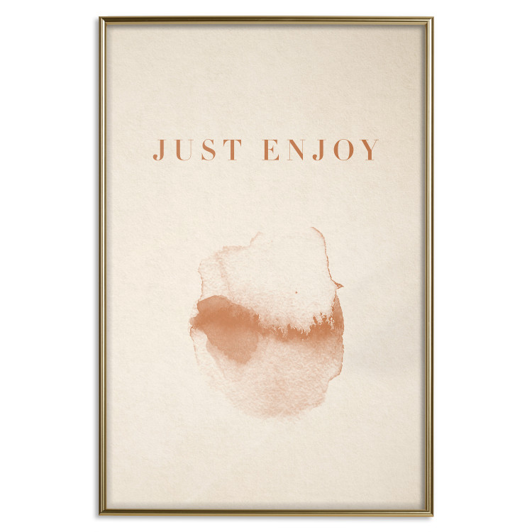 Poster Just Enjoy - English texts and watercolor pattern on a beige background 135592 additionalImage 3