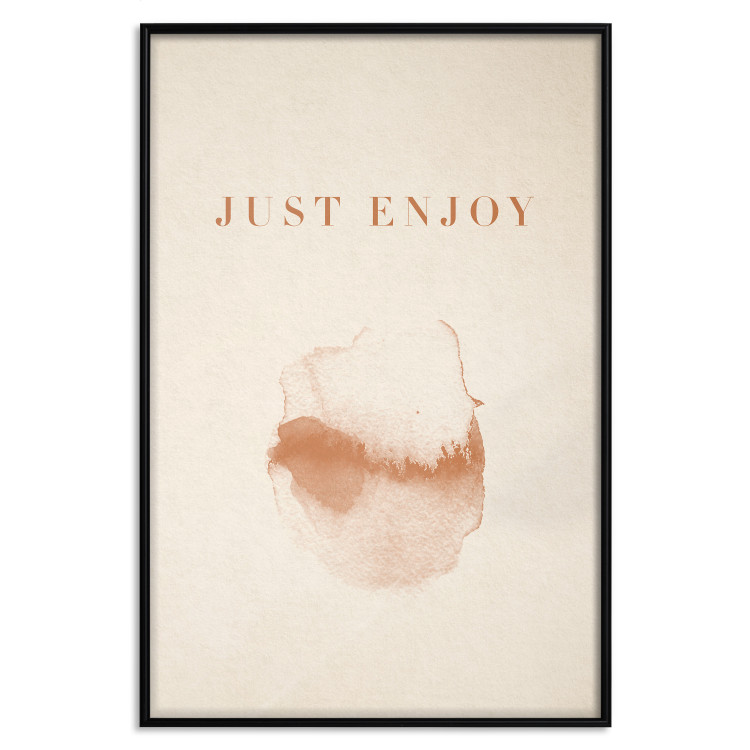 Poster Just Enjoy - English texts and watercolor pattern on a beige background 135592 additionalImage 4