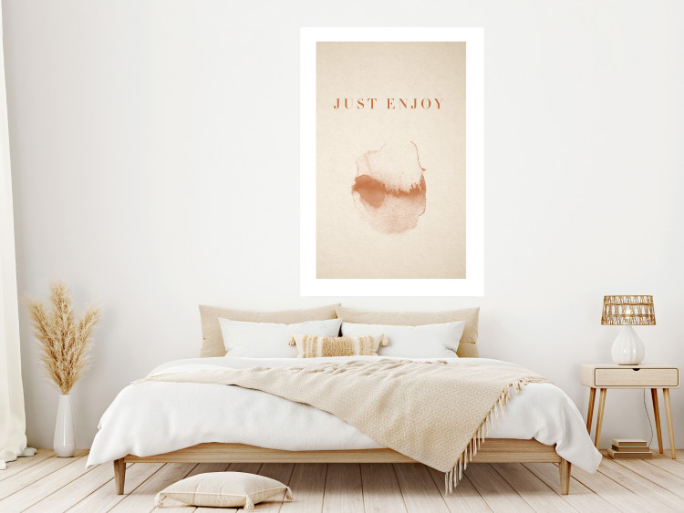 Poster Just Enjoy - English texts and watercolor pattern on a beige background 135592 additionalImage 11